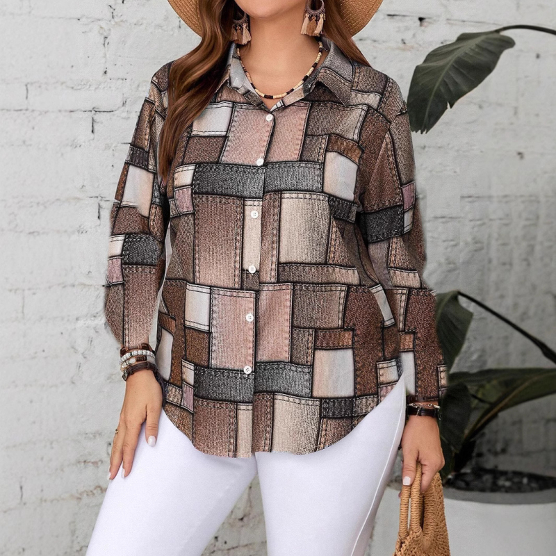 2024. aasta kevadine Euroopa ja Ameerika piiriülene uus vabaaja moeruudukujuline naiste pikkade varrukatega särk WG18