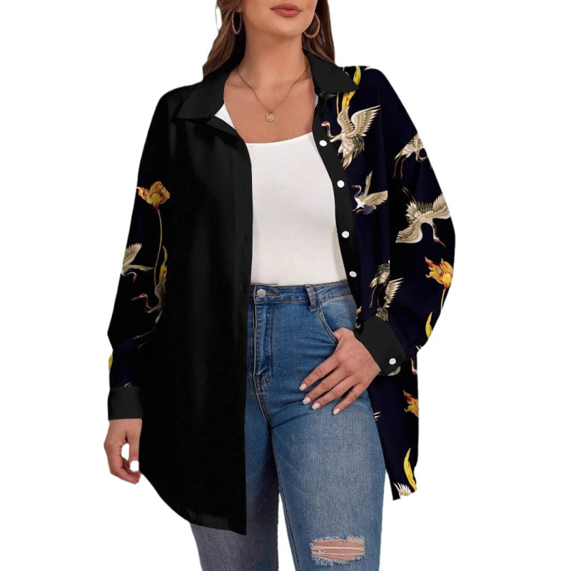 2024. aasta kevadine Euroopa ja Ameerika piiriülene uus vabaaja moeruudukujuline naiste pikkade varrukatega särk WG18