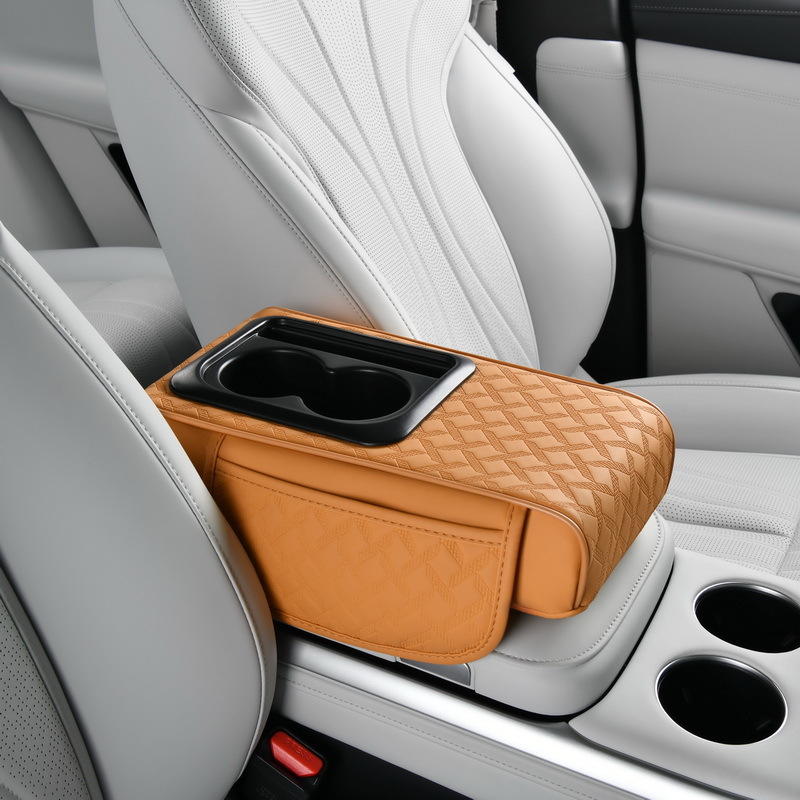 Cross-Border 2025 Nappa nahast auto hoiukast kahekordse topsihoidjaga, käetoe alus, kõrgendusalus, libisemisvastane disain