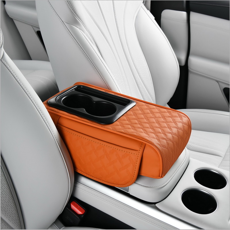 Cross-Border 2025 Nappa nahast auto hoiukast kahekordse topsihoidjaga, käetoe alus, kõrgendusalus, libisemisvastane disain