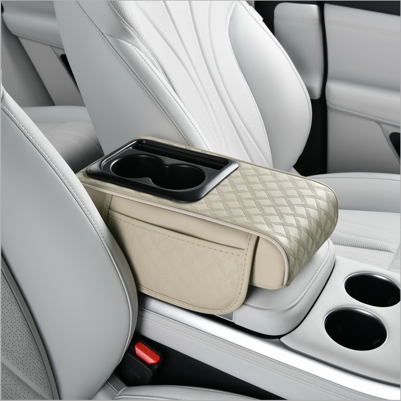Cross-Border 2025 Nappa nahast auto hoiukast kahekordse topsihoidjaga, käetoe alus, kõrgendusalus, libisemisvastane disain