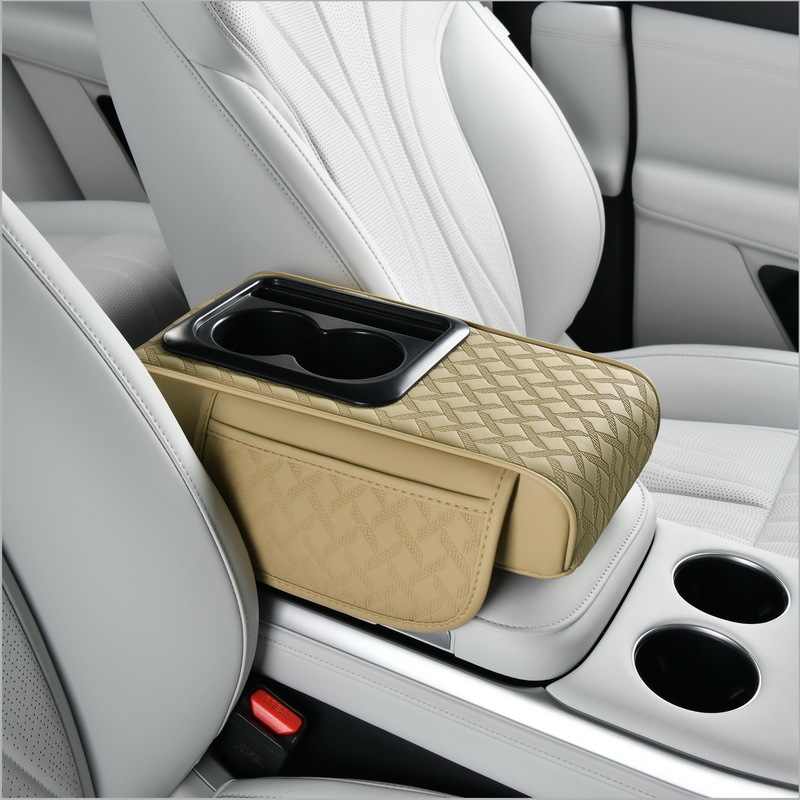 Cross-Border 2025 Nappa nahast auto hoiukast kahekordse topsihoidjaga, käetoe alus, kõrgendusalus, libisemisvastane disain