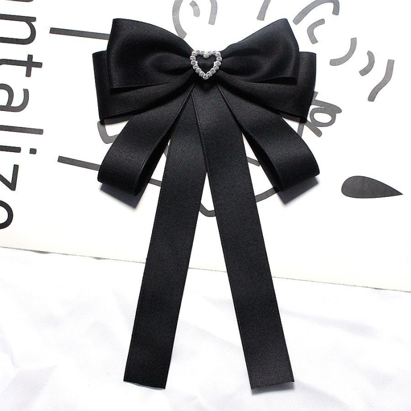 Kikilips naiste Chaneli stiilis suur lips mustast matt pärlist, sobituspaelaga, naiste kolledži stiilis aksessuaarid, pross