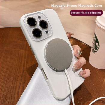 Kevad- ja suveuue peene rõngaga magnetiline imemiskinnitus Apple 16 Promax vedelsilikoonist 15 telefoniümbrisele koos kilega.