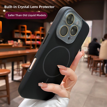 Kevad- ja suveuue peene rõngaga magnetiline imemiskinnitus Apple 16 Promax vedelsilikoonist 15 telefoniümbrisele koos kilega.