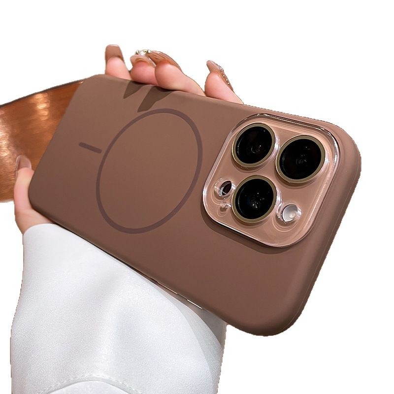 Kevad- ja suveuue peene rõngaga magnetiline imemiskinnitus Apple 16 Promax vedelsilikoonist 15 telefoniümbrisele koos kilega.
