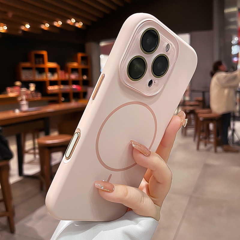 Kevad- ja suveuue peene rõngaga magnetiline imemiskinnitus Apple 16 Promax vedelsilikoonist 15 telefoniümbrisele koos kilega.