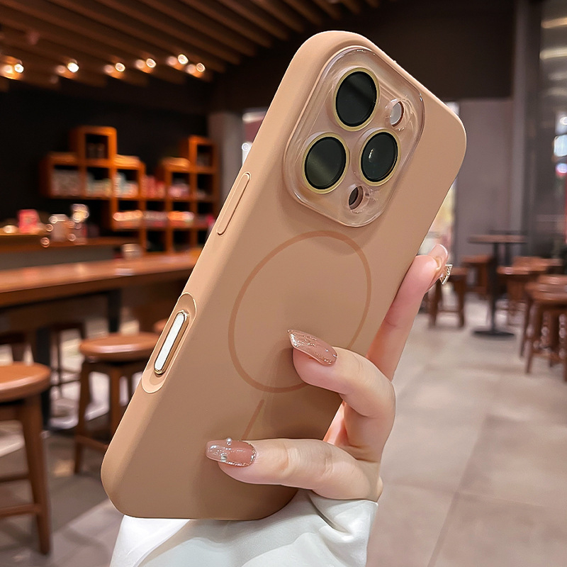 Kevad- ja suveuue peene rõngaga magnetiline imemiskinnitus Apple 16 Promax vedelsilikoonist 15 telefoniümbrisele koos kilega.