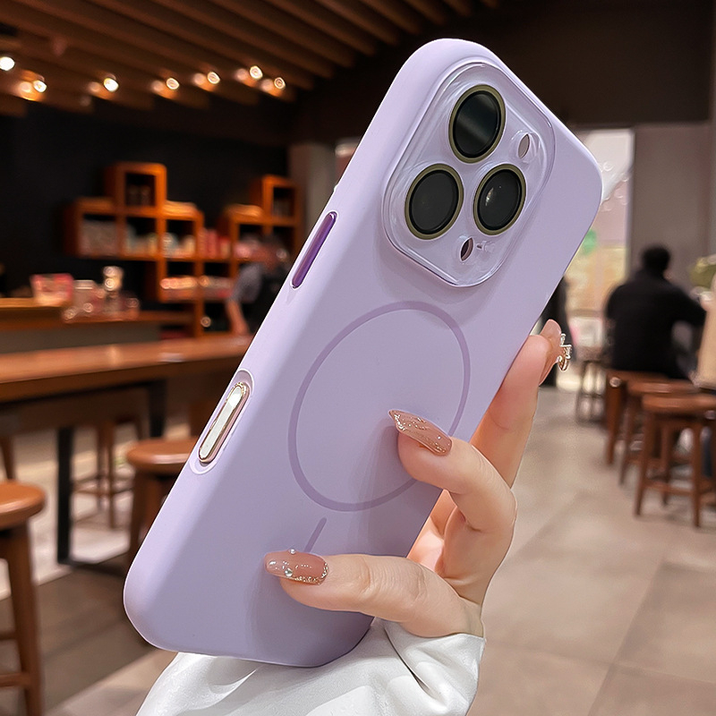 Kevad- ja suveuue peene rõngaga magnetiline imemiskinnitus Apple 16 Promax vedelsilikoonist 15 telefoniümbrisele koos kilega.