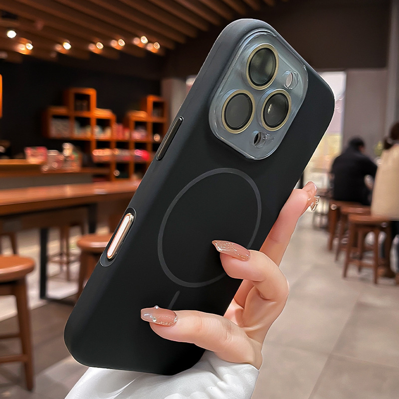 Kevad- ja suveuue peene rõngaga magnetiline imemiskinnitus Apple 16 Promax vedelsilikoonist 15 telefoniümbrisele koos kilega.