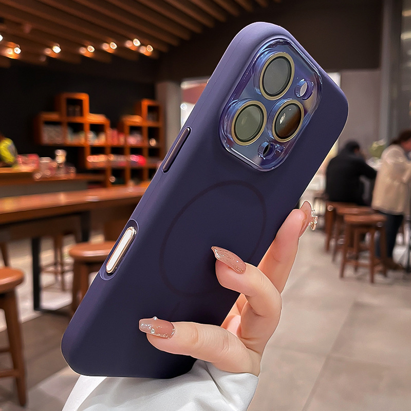 Kevad- ja suveuue peene rõngaga magnetiline imemiskinnitus Apple 16 Promax vedelsilikoonist 15 telefoniümbrisele koos kilega.