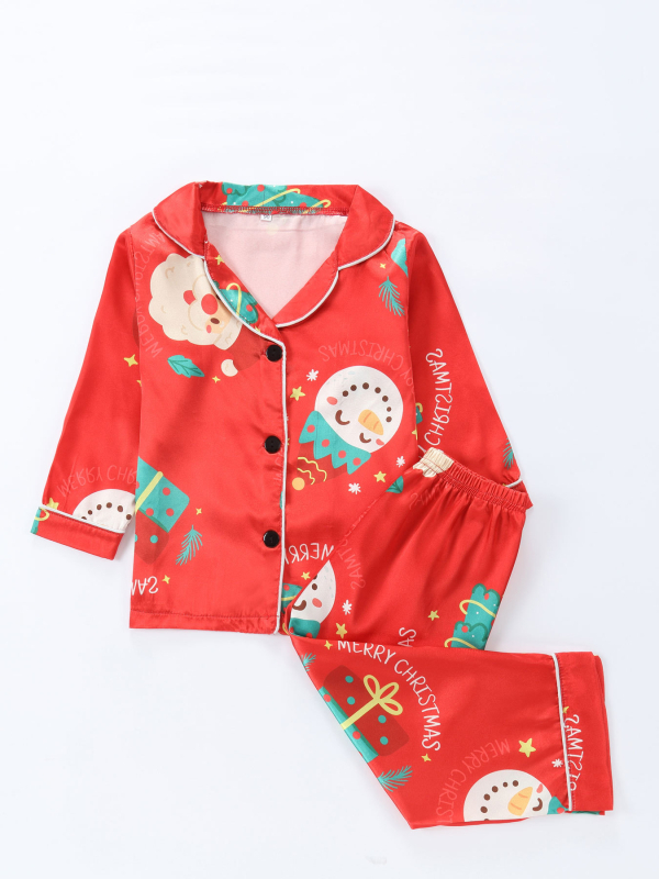 Uus 1615 leegiaeglustav jõulukoomiksimustriga trükitud koduriiete laste pikkade varrukatega pükste pidžaamade konditsioneeriga riidekomplekt