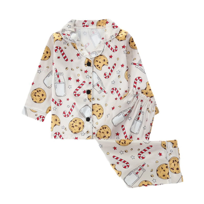 Uus 1615 leegiaeglustav jõulukoomiksimustriga trükitud koduriiete laste pikkade varrukatega pükste pidžaamade konditsioneeriga riidekomplekt