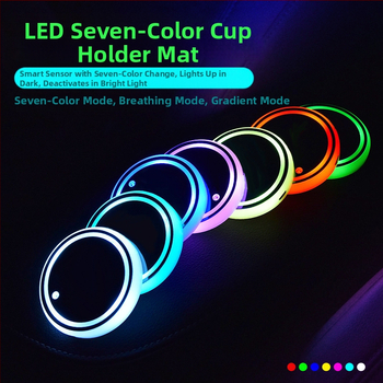 Auto helendav värviline LED-tassimatt libisemiskindla matiga helendav auto automaatne induktsioondekoratiivne atmosfäärivalgus