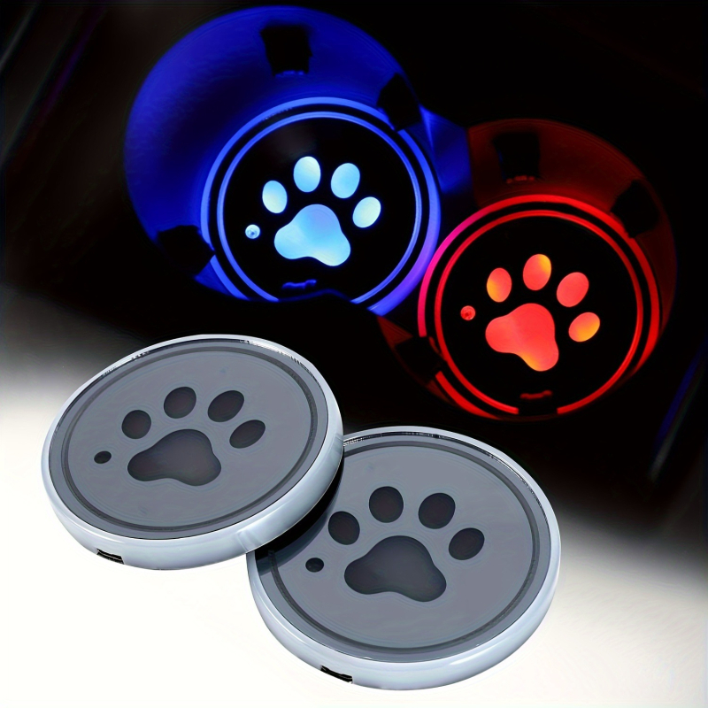 Auto helendav värviline LED-tassimatt libisemiskindla matiga helendav auto automaatne induktsioondekoratiivne atmosfäärivalgus