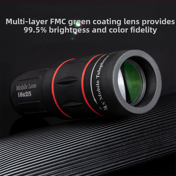 Tootja varustab mobiiltelefoni teleobjektiivi 18X monokulaarset universaalset teleobjektiivi kontsertidele, kaasaskantavat teleskoopi fotograafiaks