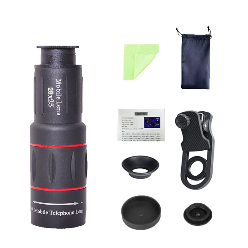Tootja varustab mobiiltelefoni teleobjektiivi 18X monokulaarset universaalset teleobjektiivi kontsertidele, kaasaskantavat teleskoopi fotograafiaks