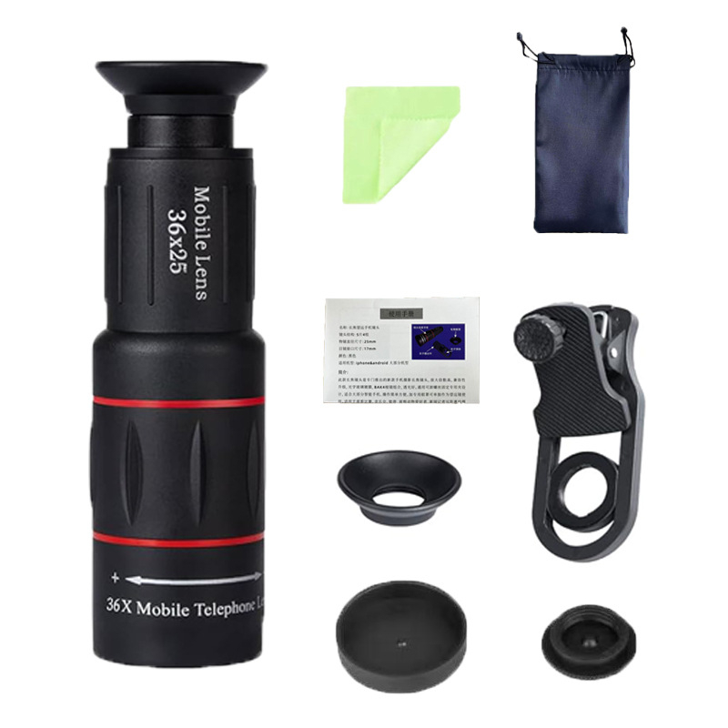 Tootja varustab mobiiltelefoni teleobjektiivi 18X monokulaarset universaalset teleobjektiivi kontsertidele, kaasaskantavat teleskoopi fotograafiaks
