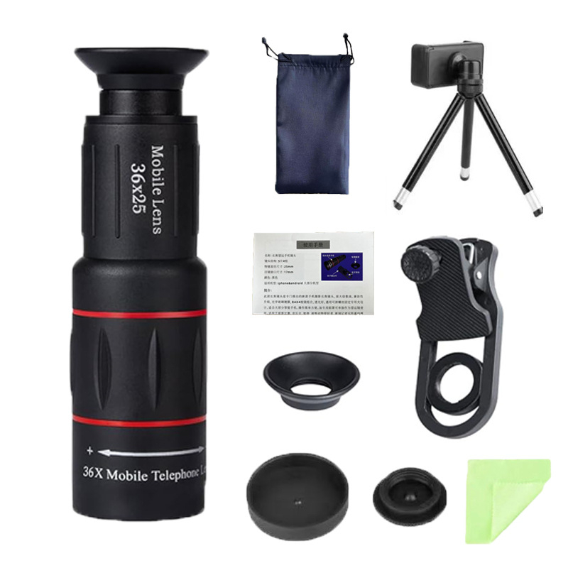Tootja varustab mobiiltelefoni teleobjektiivi 18X monokulaarset universaalset teleobjektiivi kontsertidele, kaasaskantavat teleskoopi fotograafiaks