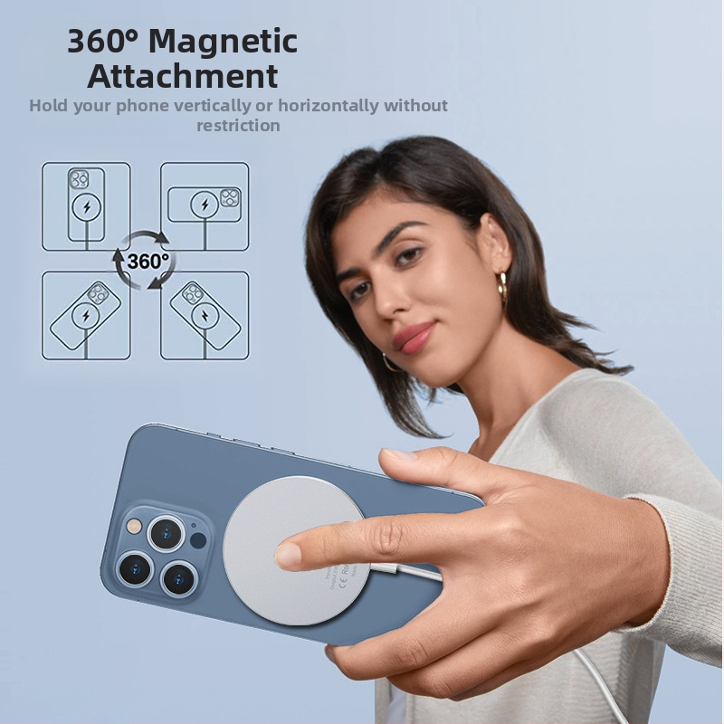 Bezdrôtová nabíjačka CrossBorder s magnetickým prísavným systémom MagSafe 15W, rýchle nabíjanie, vhodná pre mobilné telefóny a hodinky z hliníkovej zliatiny, bezdrôtové nabíjanie