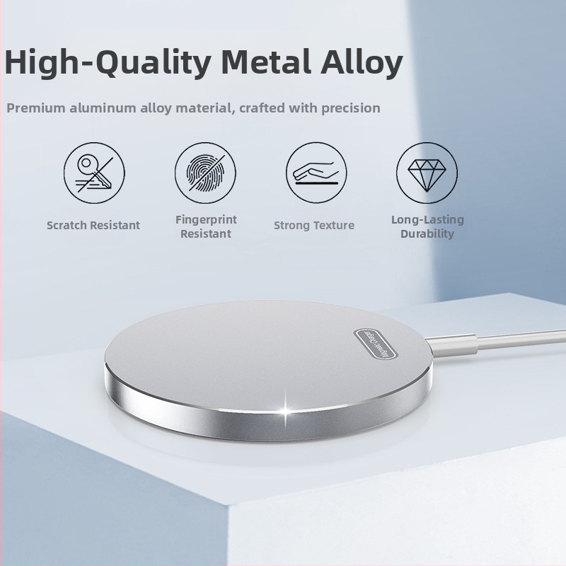 Bezdrôtová nabíjačka CrossBorder s magnetickým prísavným systémom MagSafe 15W, rýchle nabíjanie, vhodná pre mobilné telefóny a hodinky z hliníkovej zliatiny, bezdrôtové nabíjanie