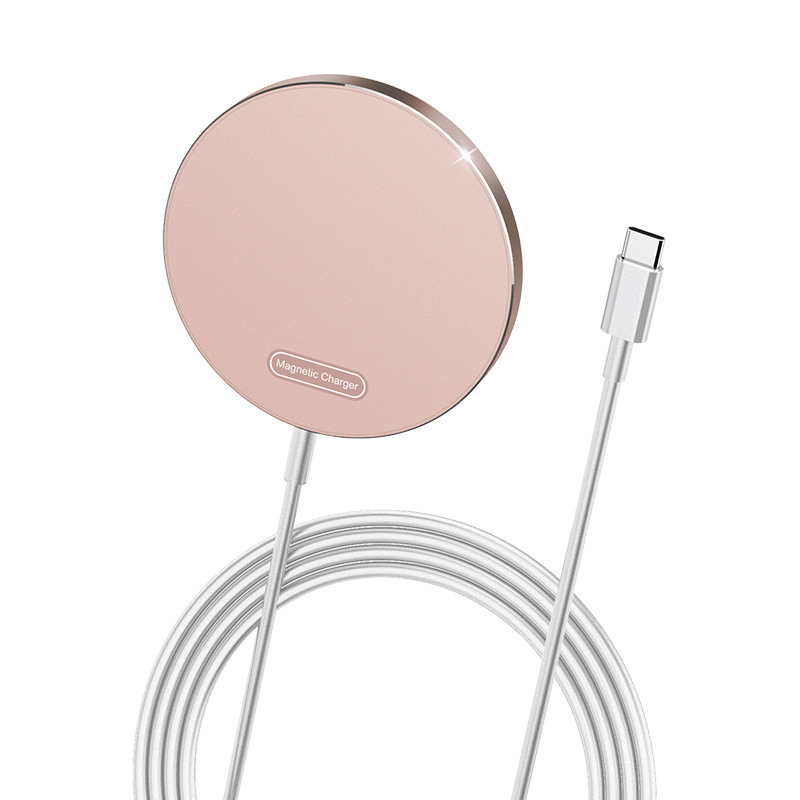 Piiriülene juhtmevaba laadija magnetilise imemiskinnitusega Magsafe 15W kiirlaadimine sobib alumiiniumsulamist kestaga mobiiltelefonidele ja kelladele juhtmevaba laadimine
