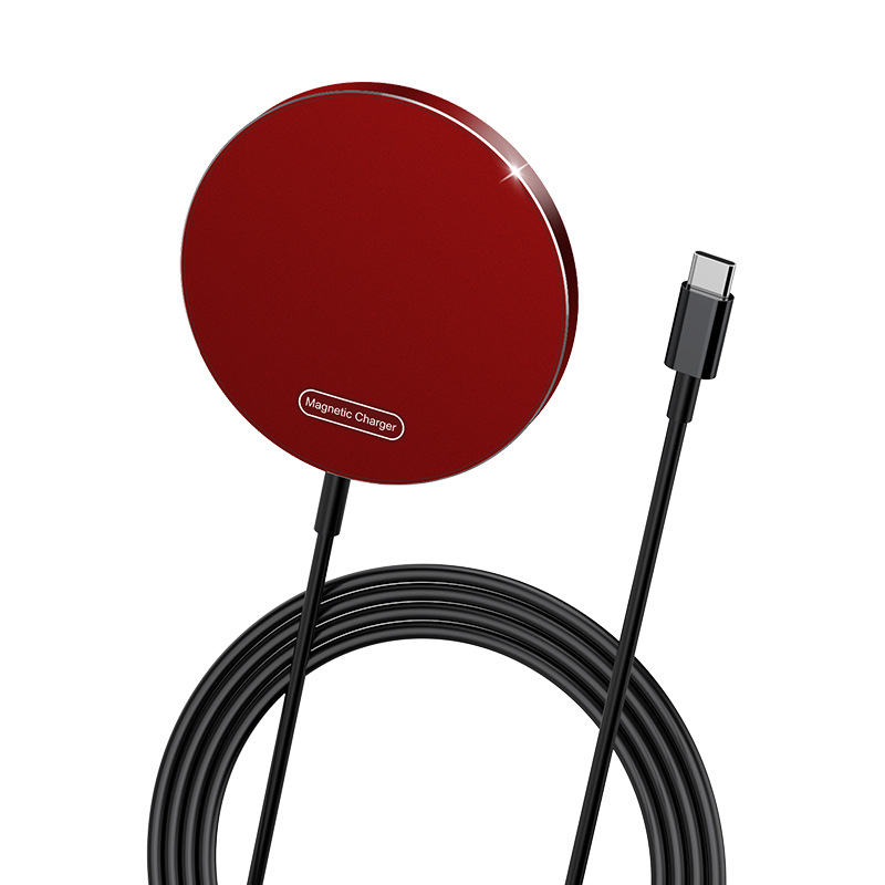 Piiriülene juhtmevaba laadija magnetilise imemiskinnitusega Magsafe 15W kiirlaadimine sobib alumiiniumsulamist kestaga mobiiltelefonidele ja kelladele juhtmevaba laadimine