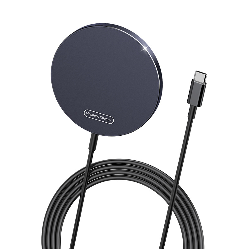 Piiriülene juhtmevaba laadija magnetilise imemiskinnitusega Magsafe 15W kiirlaadimine sobib alumiiniumsulamist kestaga mobiiltelefonidele ja kelladele juhtmevaba laadimine