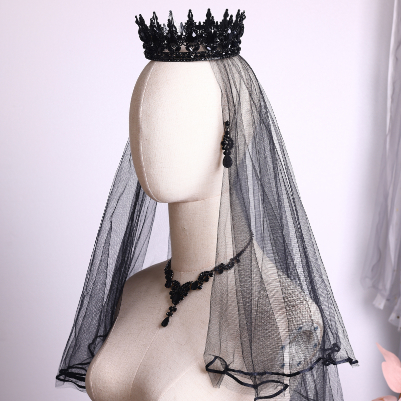 Euroopa ja Ameerika pruudi tiaara kroonloori ülikond Luksuslikud pulmaehted Tipptasemel kaelakee kõrvarõngad Rhinestone aksessuaarid