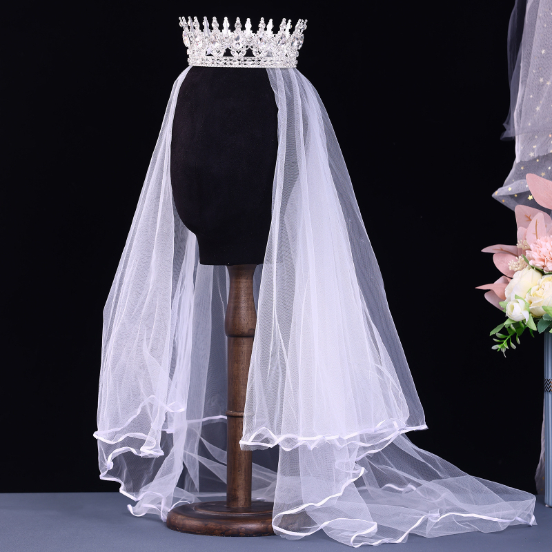 Euroopa ja Ameerika pruudi tiaara kroonloori ülikond Luksuslikud pulmaehted Tipptasemel kaelakee kõrvarõngad Rhinestone aksessuaarid