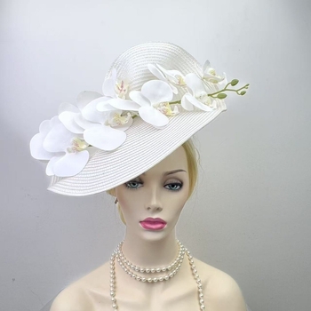 Libliklillega suure äärega õlgkübar naistele Amazon 1920. aastate väike müts, džokiklubi kokteilipeo tipptasemel bankettmüts