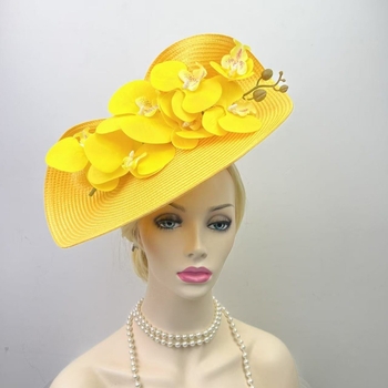 Libliklillega suure äärega õlgkübar naistele Amazon 1920. aastate väike müts, džokiklubi kokteilipeo tipptasemel bankettmüts