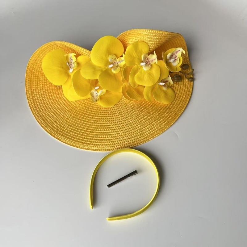 Libliklillega suure äärega õlgkübar naistele Amazon 1920. aastate väike müts, džokiklubi kokteilipeo tipptasemel bankettmüts