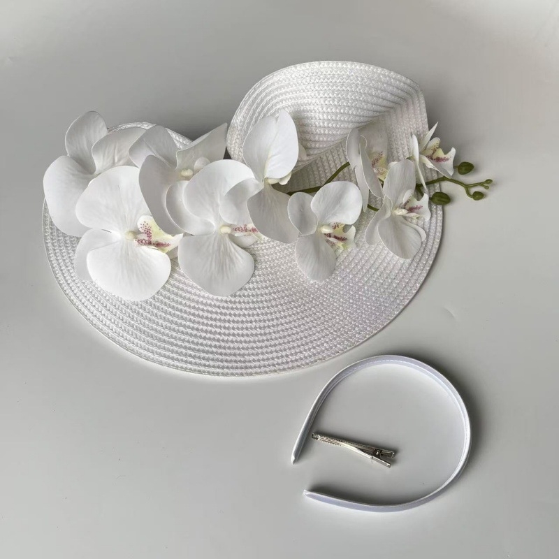 Libliklillega suure äärega õlgkübar naistele Amazon 1920. aastate väike müts, džokiklubi kokteilipeo tipptasemel bankettmüts