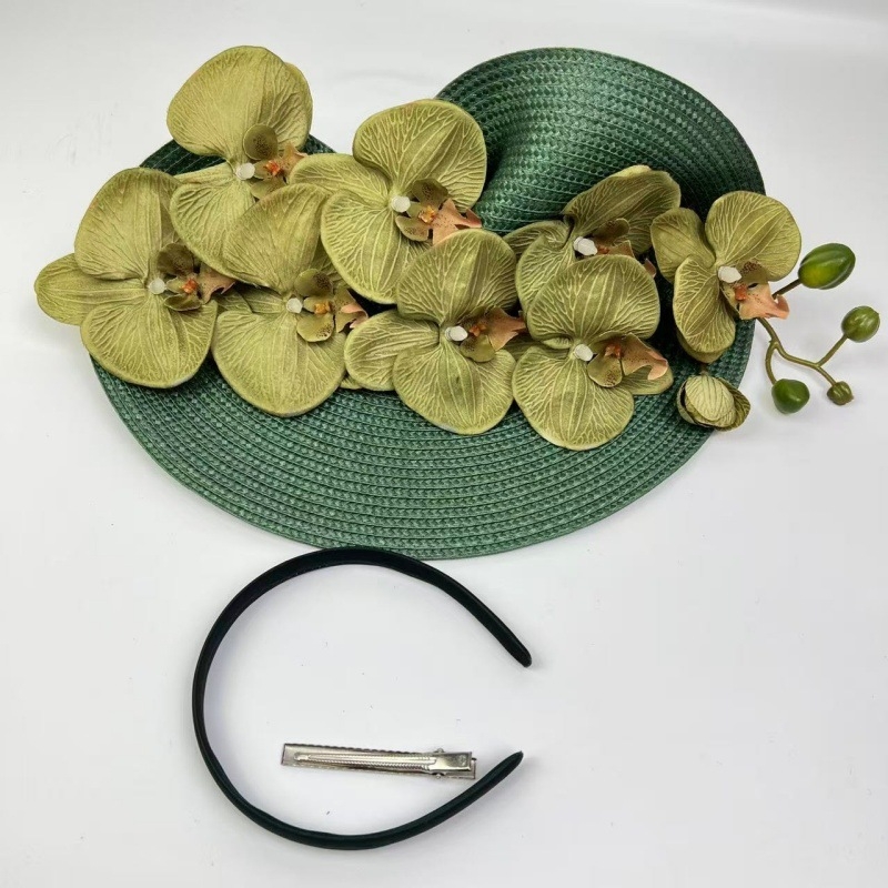 Libliklillega suure äärega õlgkübar naistele Amazon 1920. aastate väike müts, džokiklubi kokteilipeo tipptasemel bankettmüts