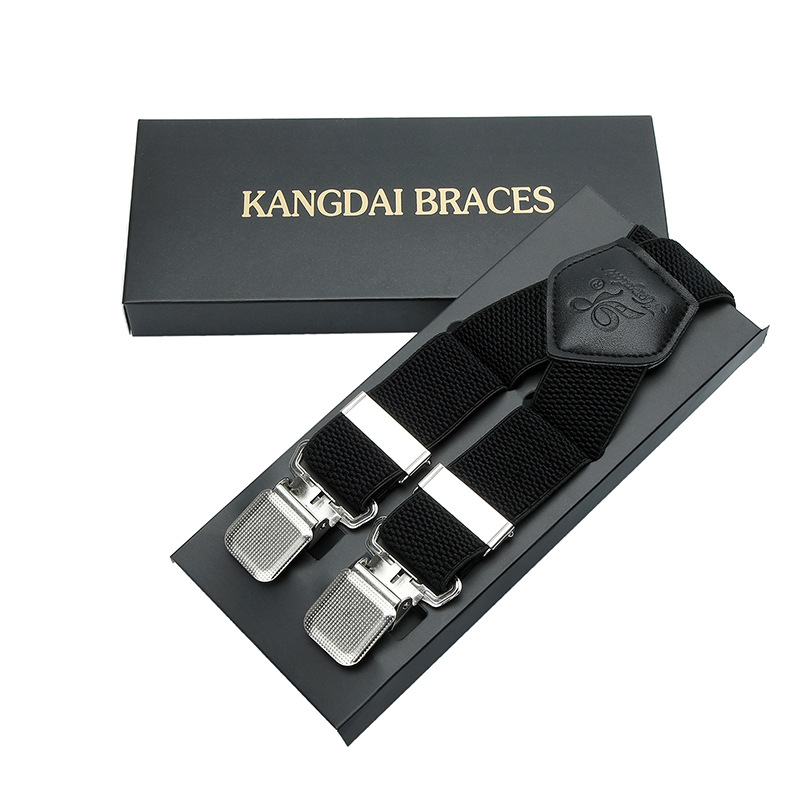 Meeste piiriülesed ülikonnarihma klambriga nelja klambriga 3,5 cm elastsed elastsed reguleeritavad pidulikud traksid hulgimüügist