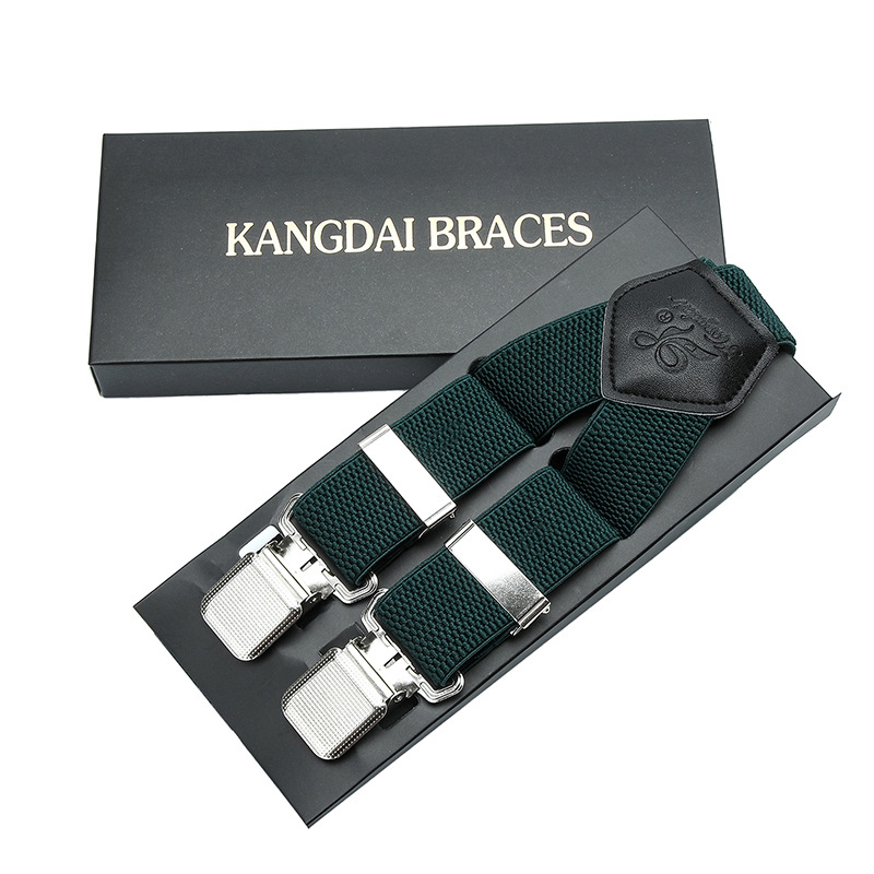 Meeste piiriülesed ülikonnarihma klambriga nelja klambriga 3,5 cm elastsed elastsed reguleeritavad pidulikud traksid hulgimüügist