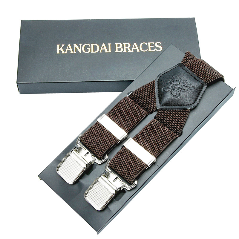 Meeste piiriülesed ülikonnarihma klambriga nelja klambriga 3,5 cm elastsed elastsed reguleeritavad pidulikud traksid hulgimüügist