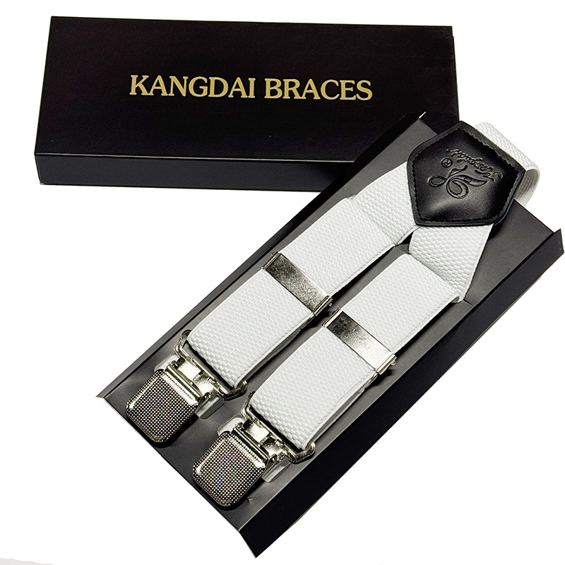 Meeste piiriülesed ülikonnarihma klambriga nelja klambriga 3,5 cm elastsed elastsed reguleeritavad pidulikud traksid hulgimüügist