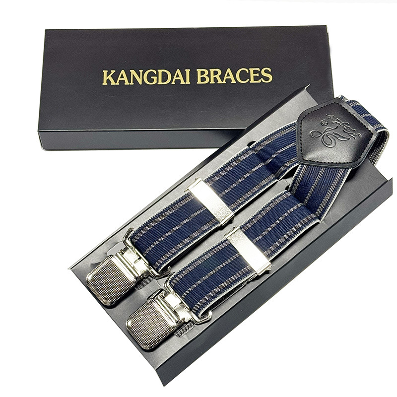 Meeste piiriülesed ülikonnarihma klambriga nelja klambriga 3,5 cm elastsed elastsed reguleeritavad pidulikud traksid hulgimüügist