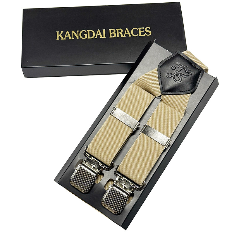 Meeste piiriülesed ülikonnarihma klambriga nelja klambriga 3,5 cm elastsed elastsed reguleeritavad pidulikud traksid hulgimüügist