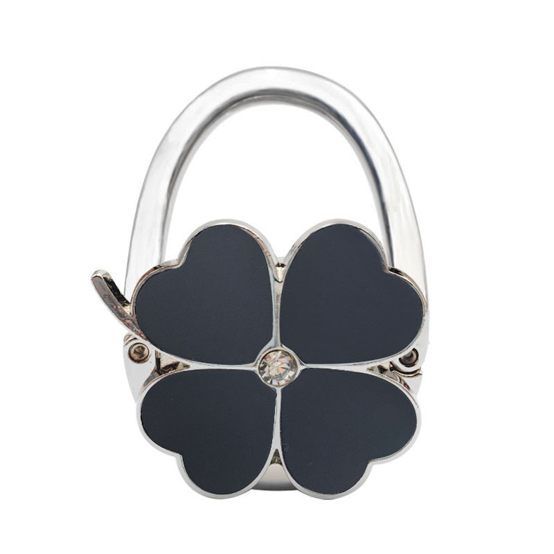 Loominguline õnneliku rohuga kokkupandav kotikonks, kaasaskantav neljaleheline ristik puhtast nahast laua küljeriputi naiste käekotikoti konks