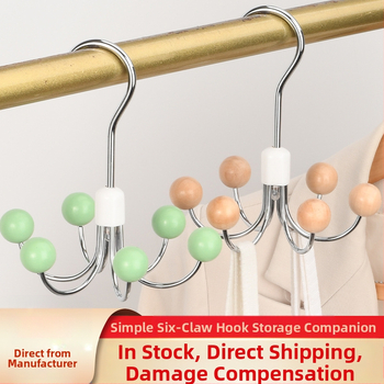 Kuueküünisega konksuga majapidamises kasutatav multifunktsionaalne riidepuu aluspesu hoiustamise ese ühiselamu garderoob 360 kraadi pöörlev konks