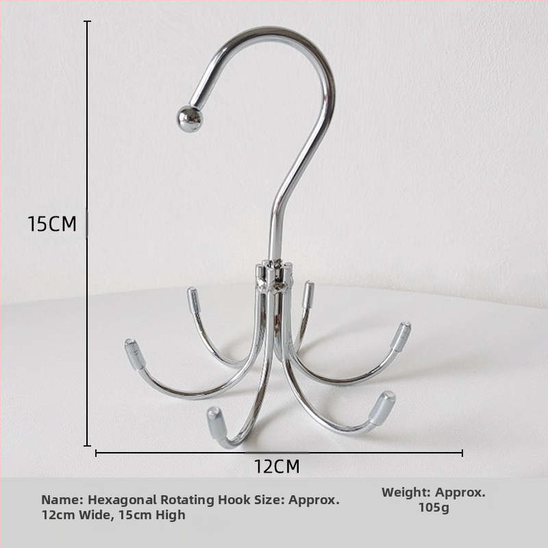 Kuueküünisega konksuga majapidamises kasutatav multifunktsionaalne riidepuu aluspesu hoiustamise ese ühiselamu garderoob 360 kraadi pöörlev konks