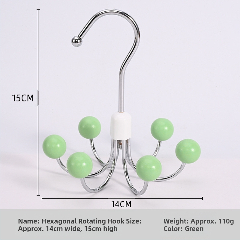Kuueküünisega konksuga majapidamises kasutatav multifunktsionaalne riidepuu aluspesu hoiustamise ese ühiselamu garderoob 360 kraadi pöörlev konks