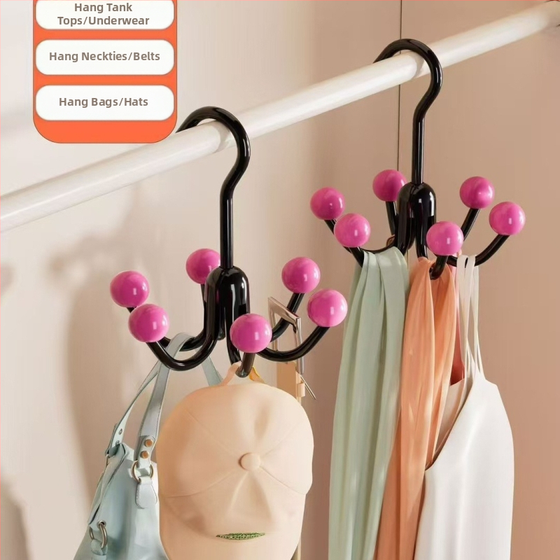 Kuueküünisega konksuga majapidamises kasutatav multifunktsionaalne riidepuu aluspesu hoiustamise ese ühiselamu garderoob 360 kraadi pöörlev konks