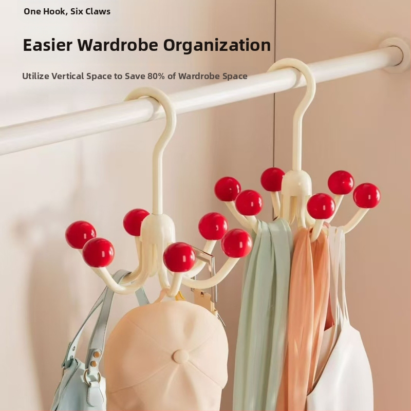 Kuueküünisega konksuga majapidamises kasutatav multifunktsionaalne riidepuu aluspesu hoiustamise ese ühiselamu garderoob 360 kraadi pöörlev konks