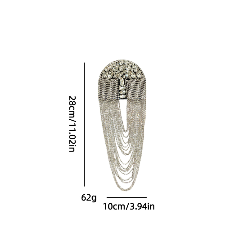 Käsitsi valmistatud helmestega Briti vintage punk stiilis metallist tutiga õlapaelad, korsaažiga rõivaste kaunistused, isetegemise aksessuaarid