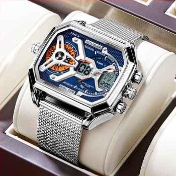 Euroopa ja Ameerika populaarne suure numbriga õõneskell meeste moesuund multifunktsionaalne spordiüliõpilaste veekindel elektrooniline kell