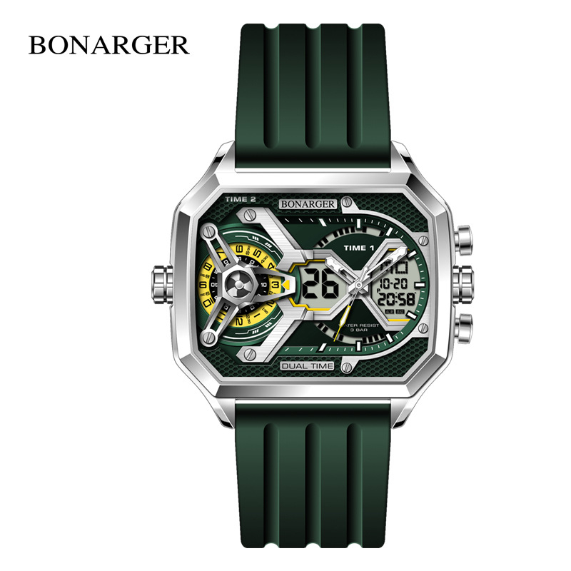Euroopa ja Ameerika populaarne suure numbriga õõneskell meeste moesuund multifunktsionaalne spordiüliõpilaste veekindel elektrooniline kell
